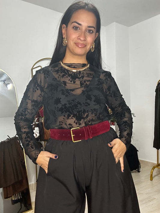 Camiseta Floral Transparente