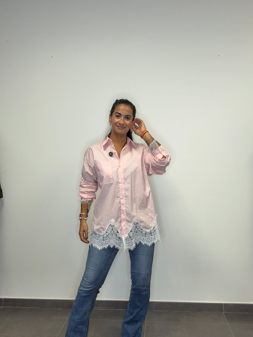 •CAMISA PEPLUM ROSA•
