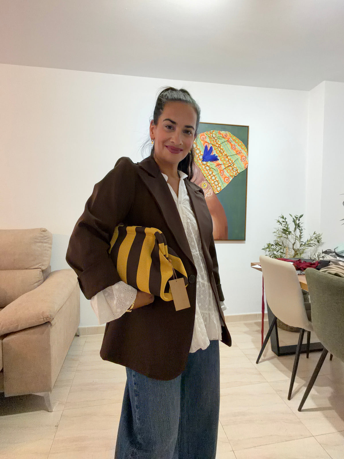 •BLAZER ALGODÓN/ELASTANO CHOCOLATE•