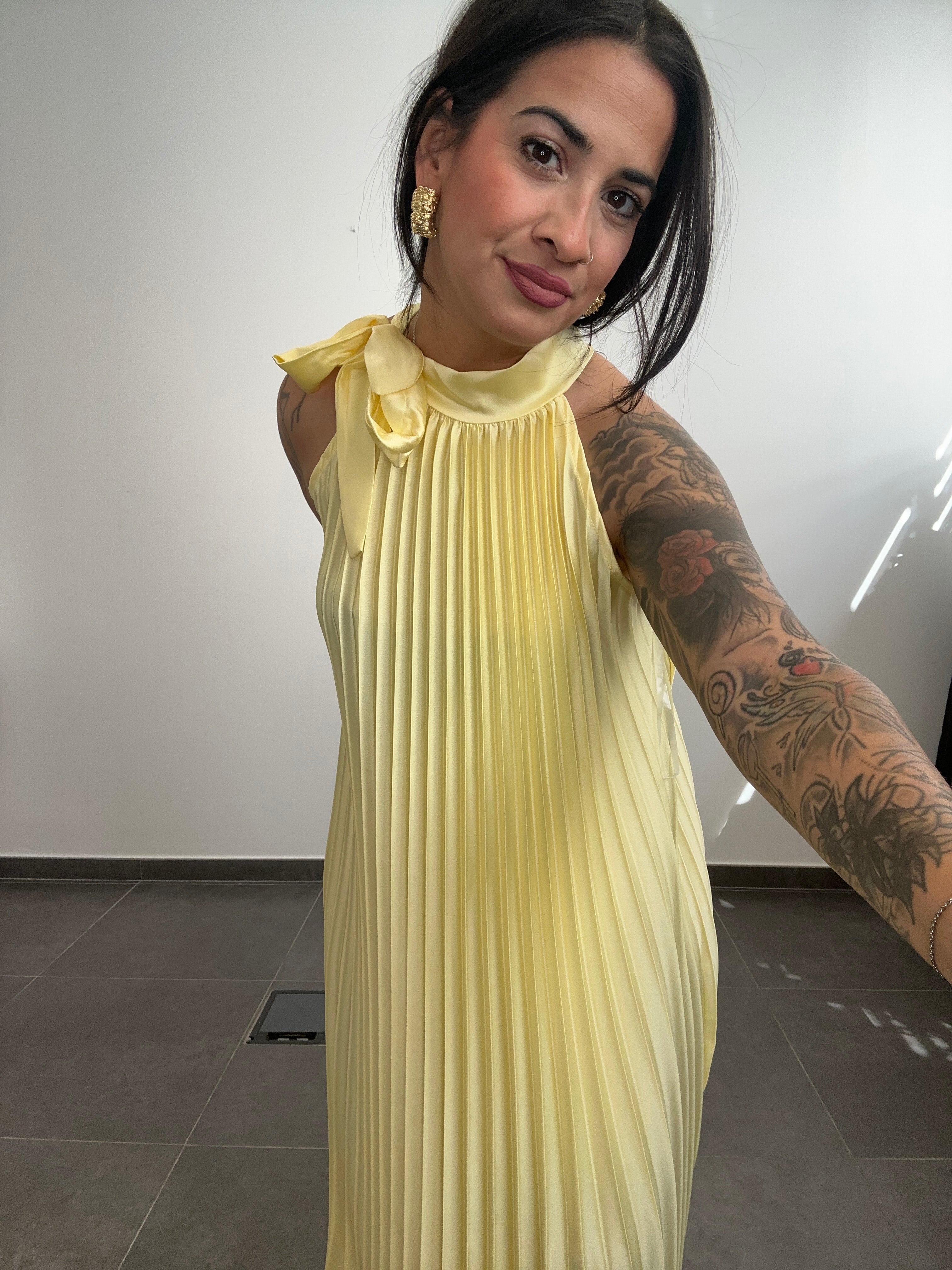 VESTIDO TABLAS AMARILLO.