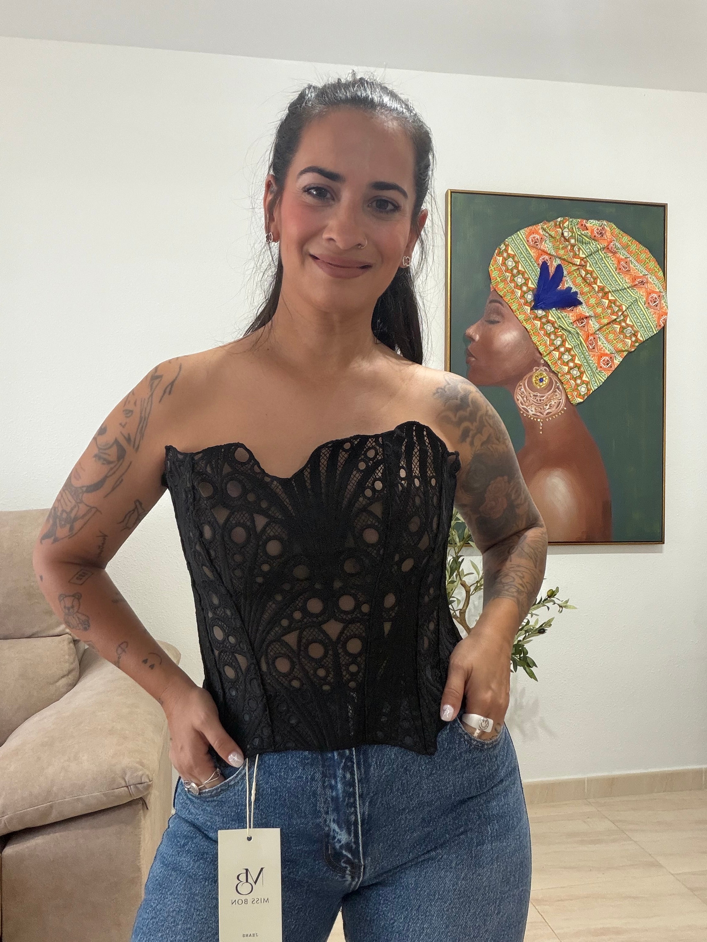 •CORSET MARIPOSA NEGRO•