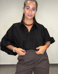 •CAMISA BULLÓN BOTONES NEGRA•
