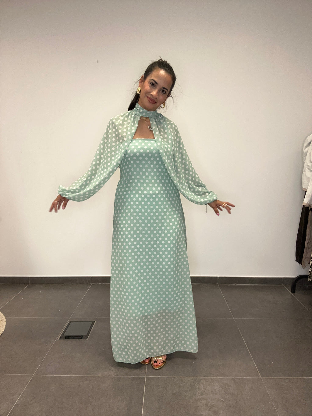 VESTIDO LUNARES AGUAMARINA.