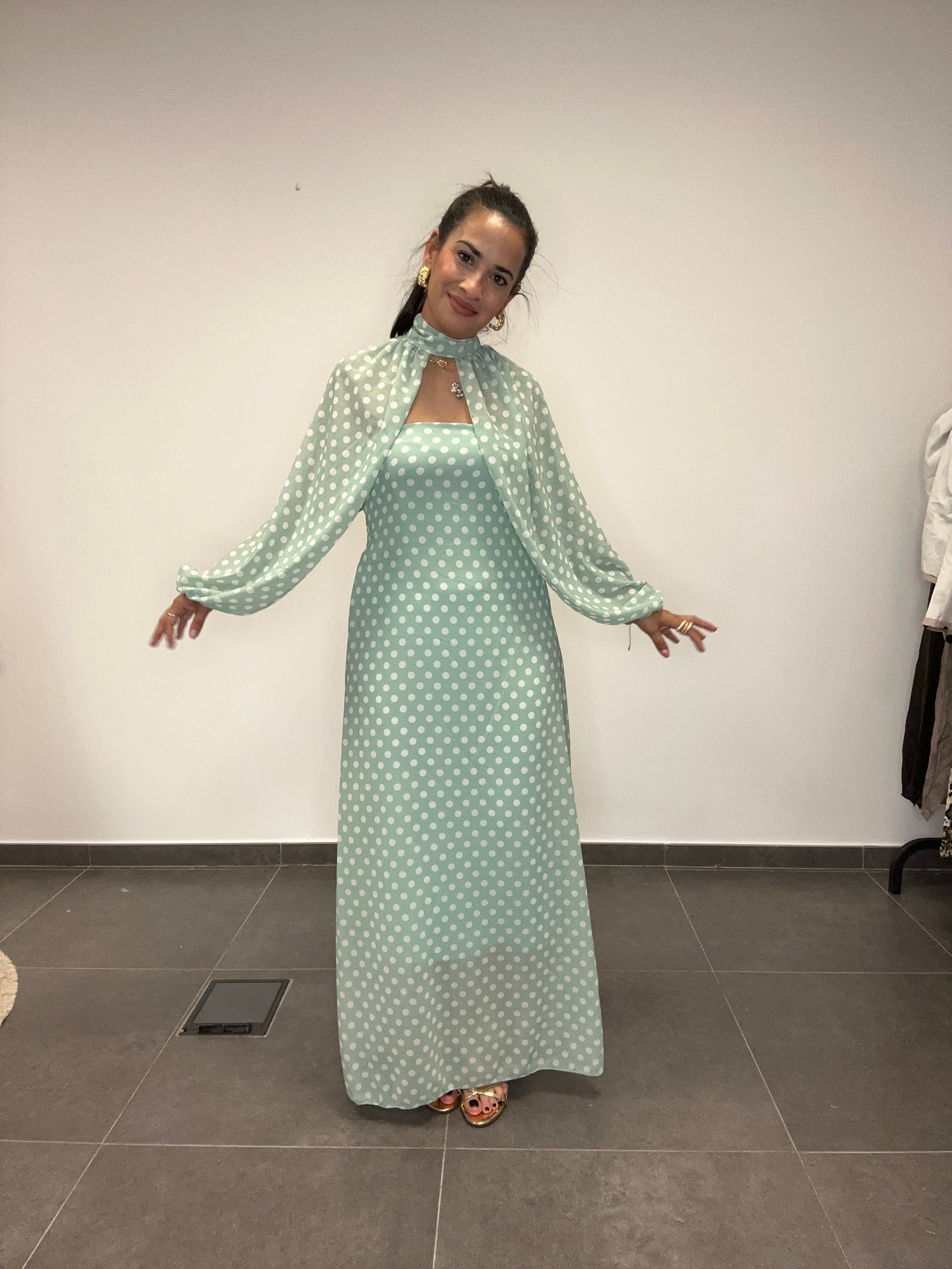 VESTIDO LUNARES AGUAMARINA.