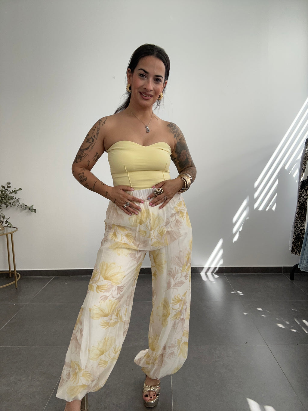 BOMBACHO FLORAL AMARILLO