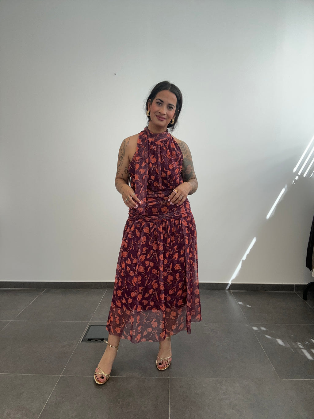 VESTIDO MIDI FLORAL