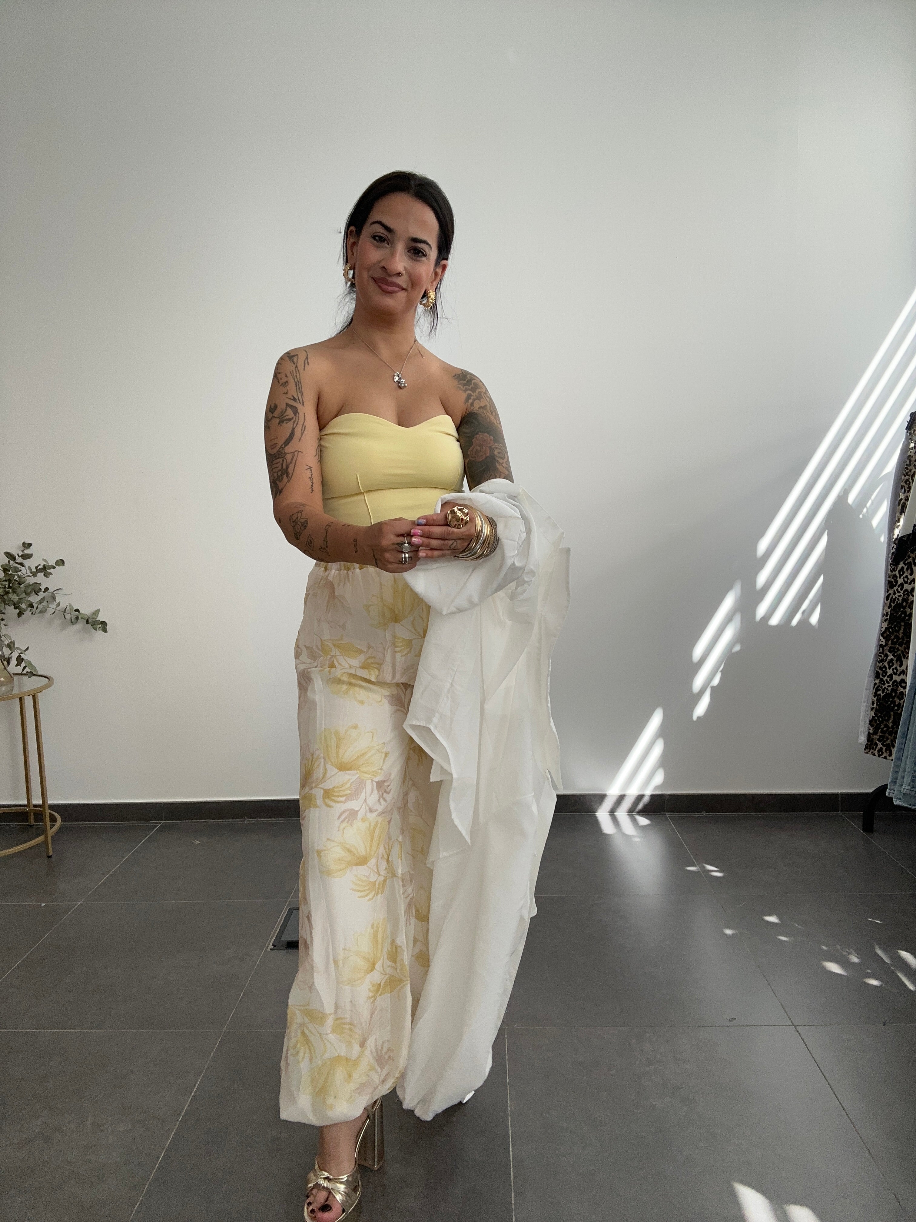 BOMBACHO FLORAL AMARILLO