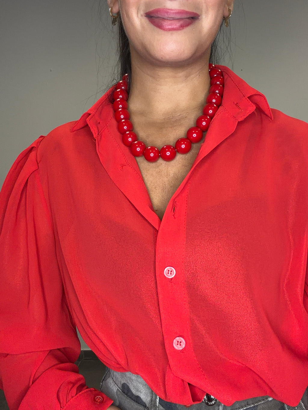 •CAMISA GASA ROJA•