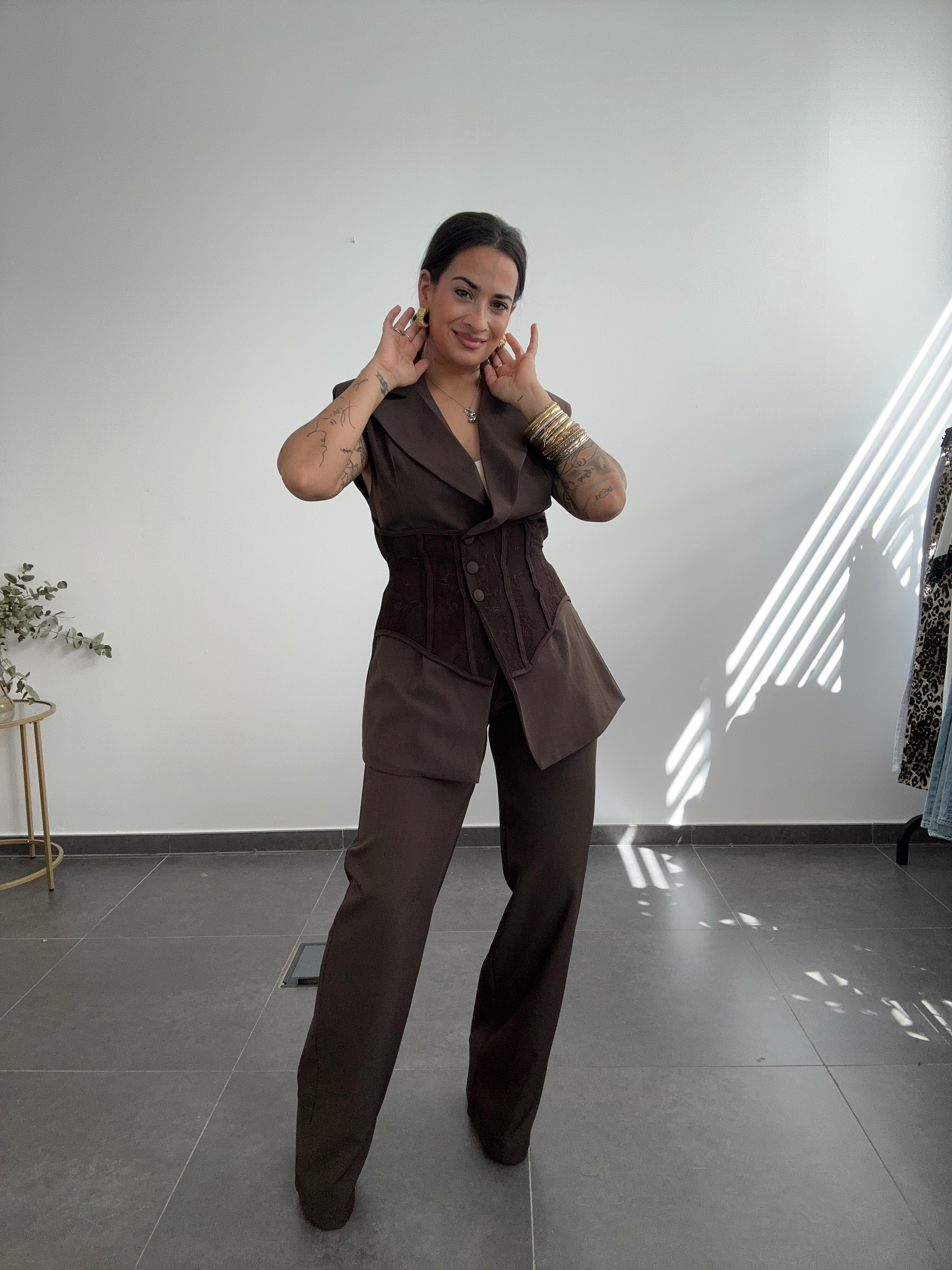 TRAJE CORSET CHOCOLATE