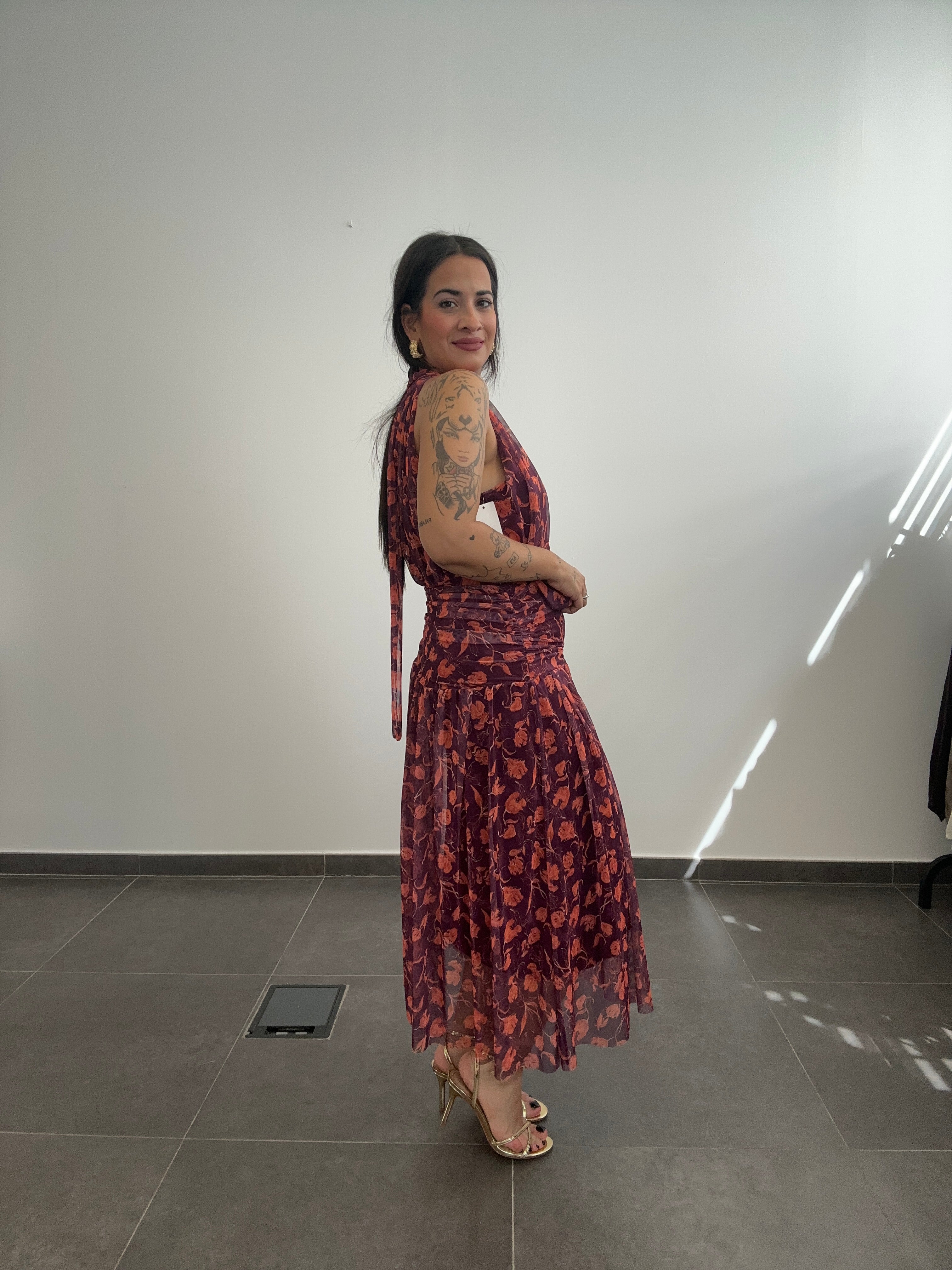 VESTIDO MIDI FLORAL
