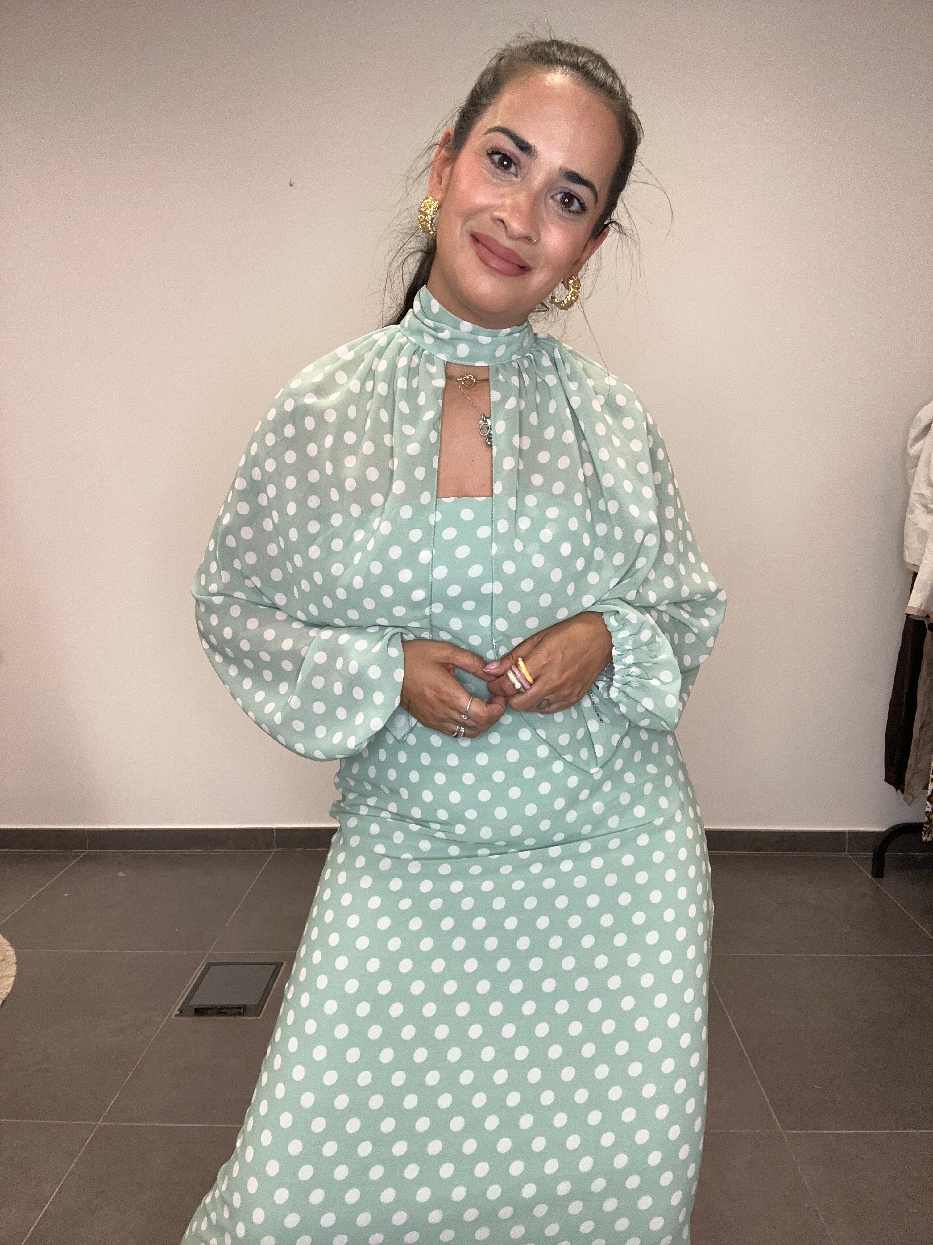 VESTIDO LUNARES AGUAMARINA.