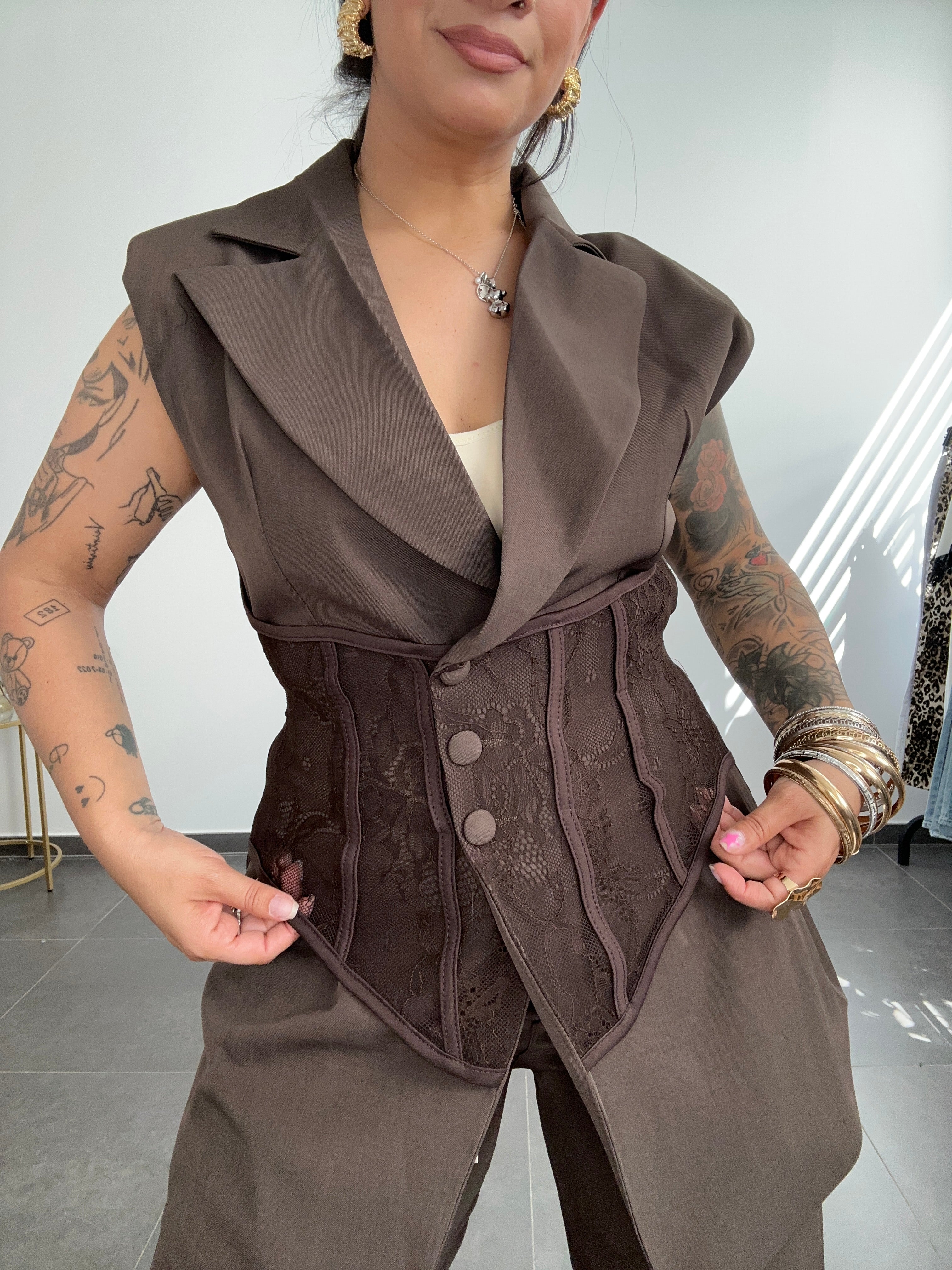 TRAJE CORSET CHOCOLATE