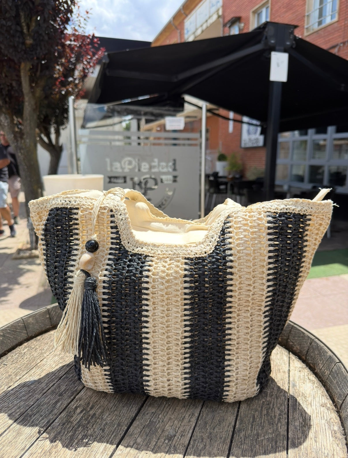 •BOLSO RAFIA BICOLOR•