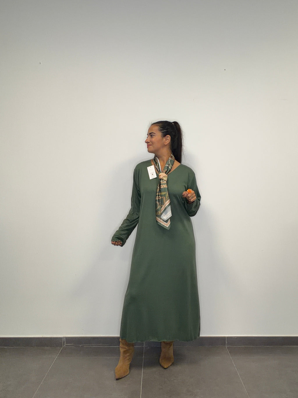 •VESTIDO PUNTO PERÚ VERDE•