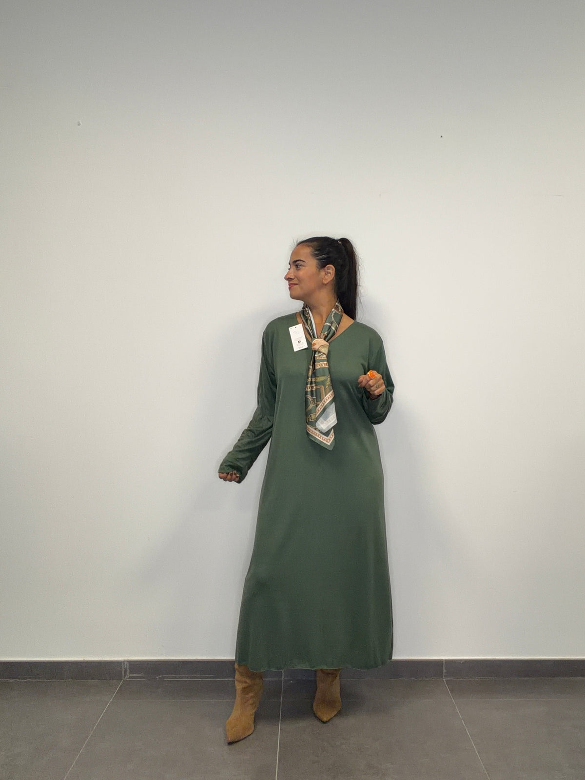 •VESTIDO PUNTO PERÚ VERDE•