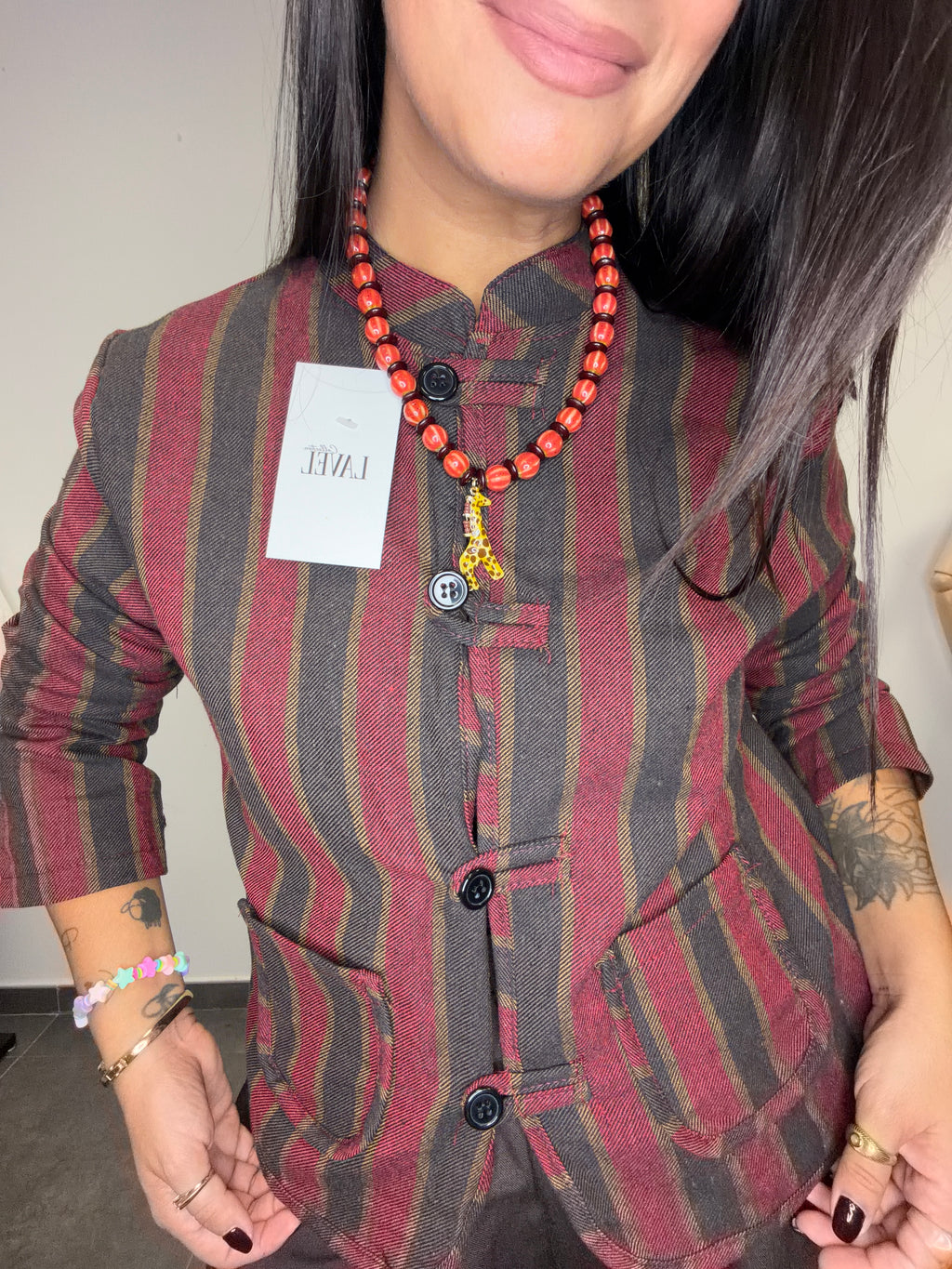 •CHAQUETA NAPOLEÓN GRANA•