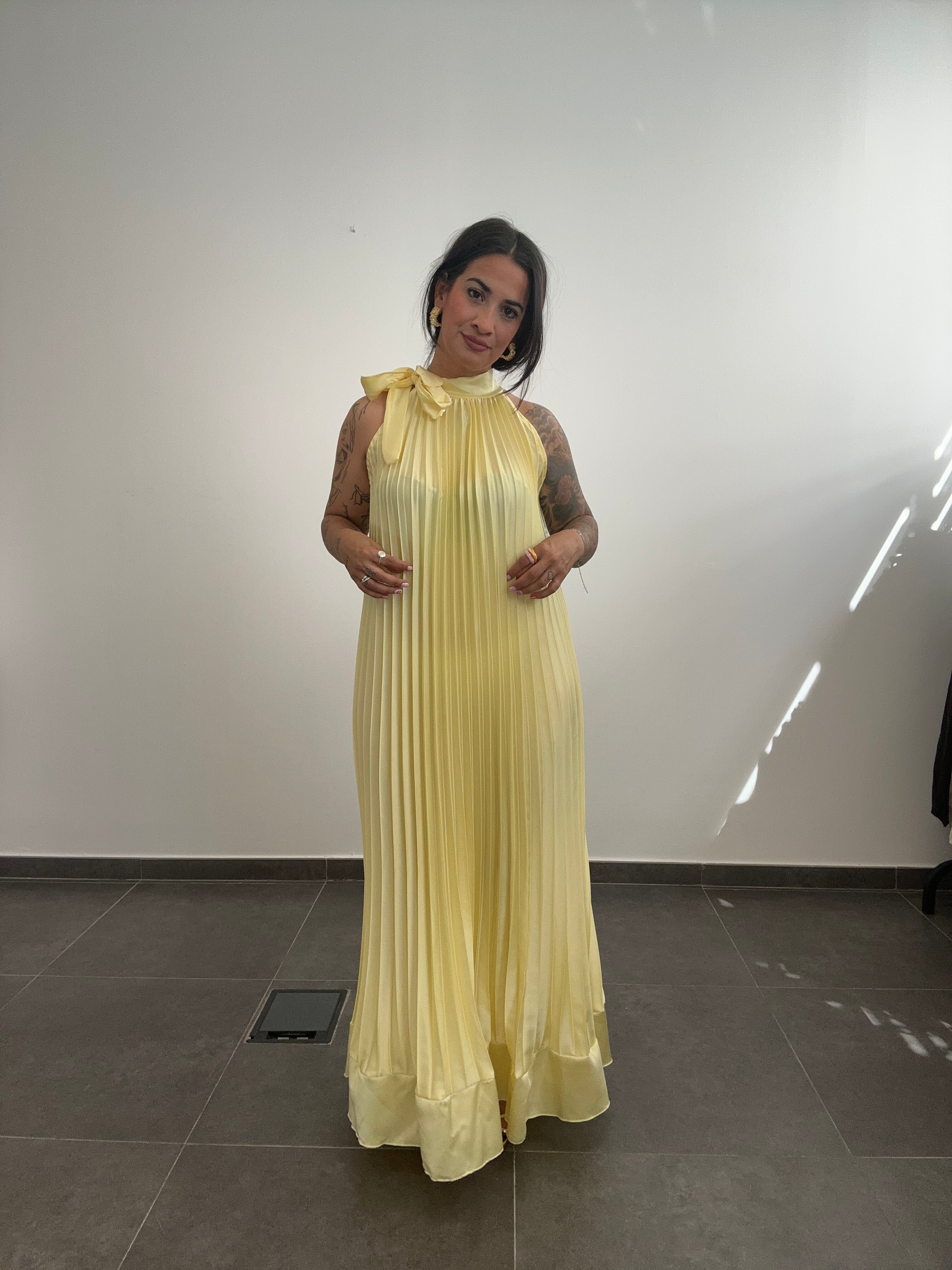 VESTIDO TABLAS AMARILLO.