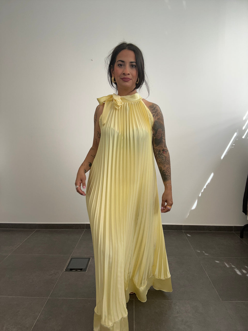 VESTIDO TABLAS AMARILLO.