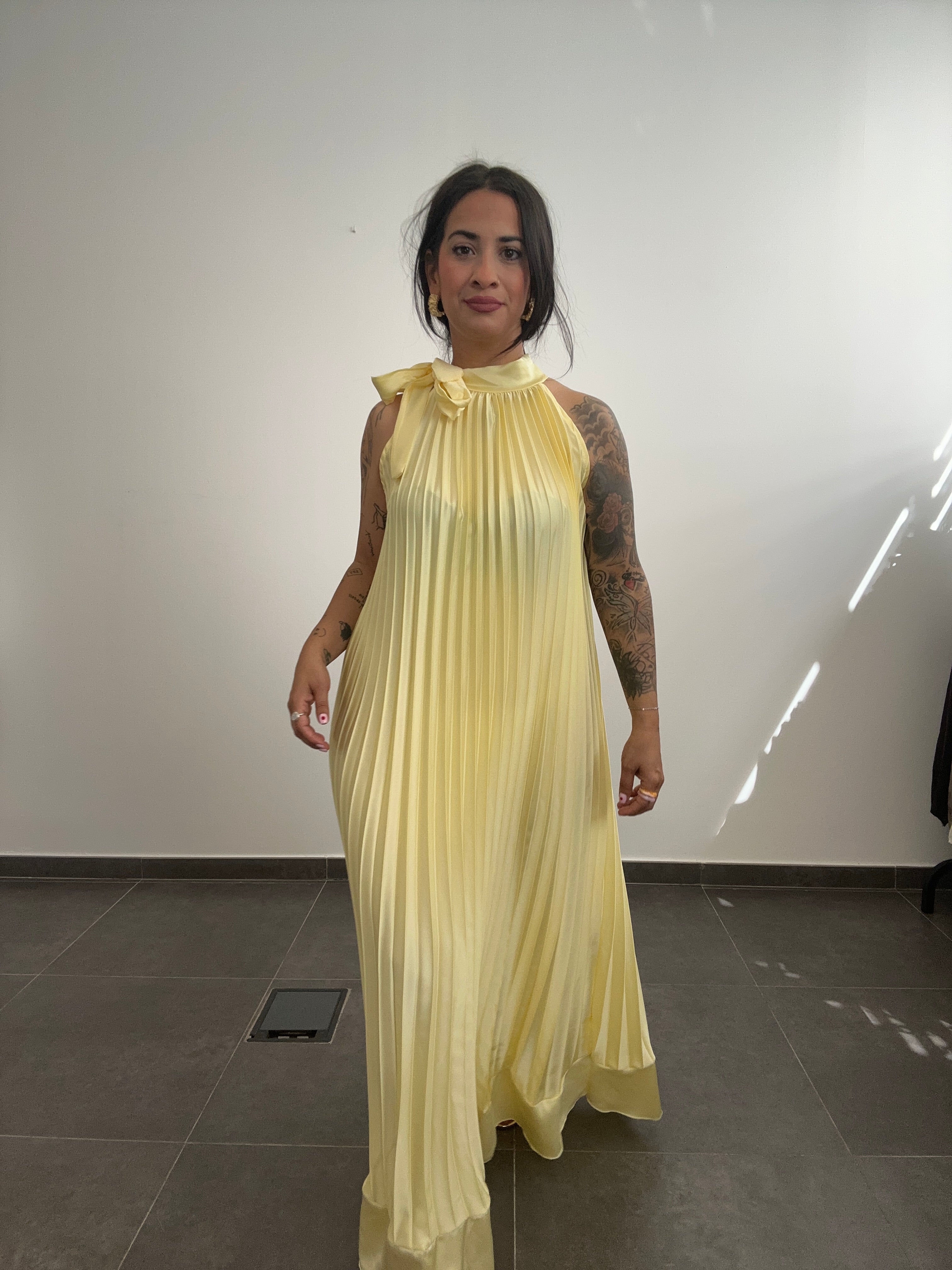 VESTIDO TABLAS AMARILLO.