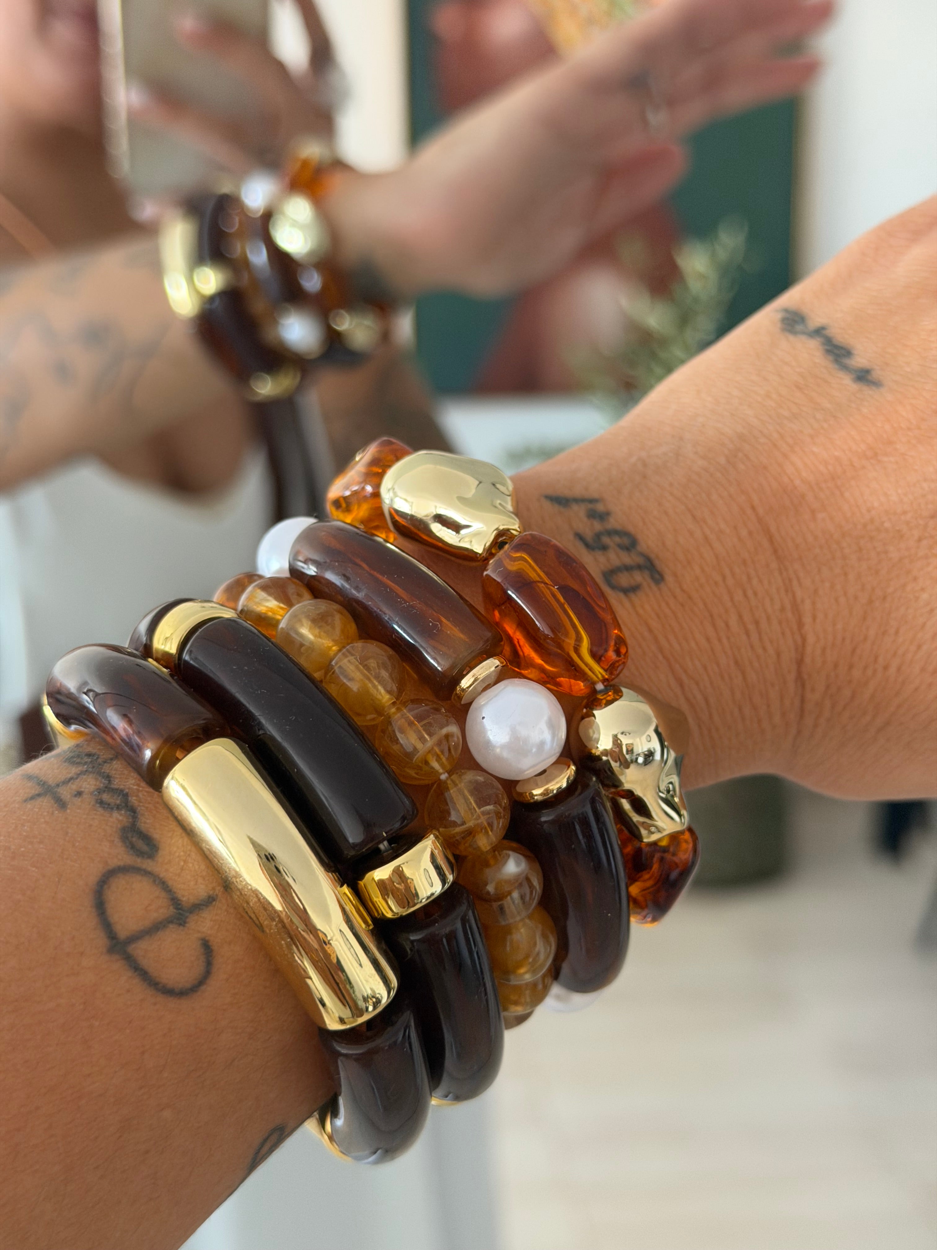 •PULSERAS NACAR PACK 5u•