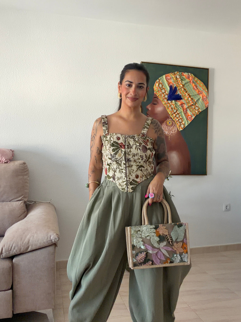 •BOLSO FLOWER MENTA•