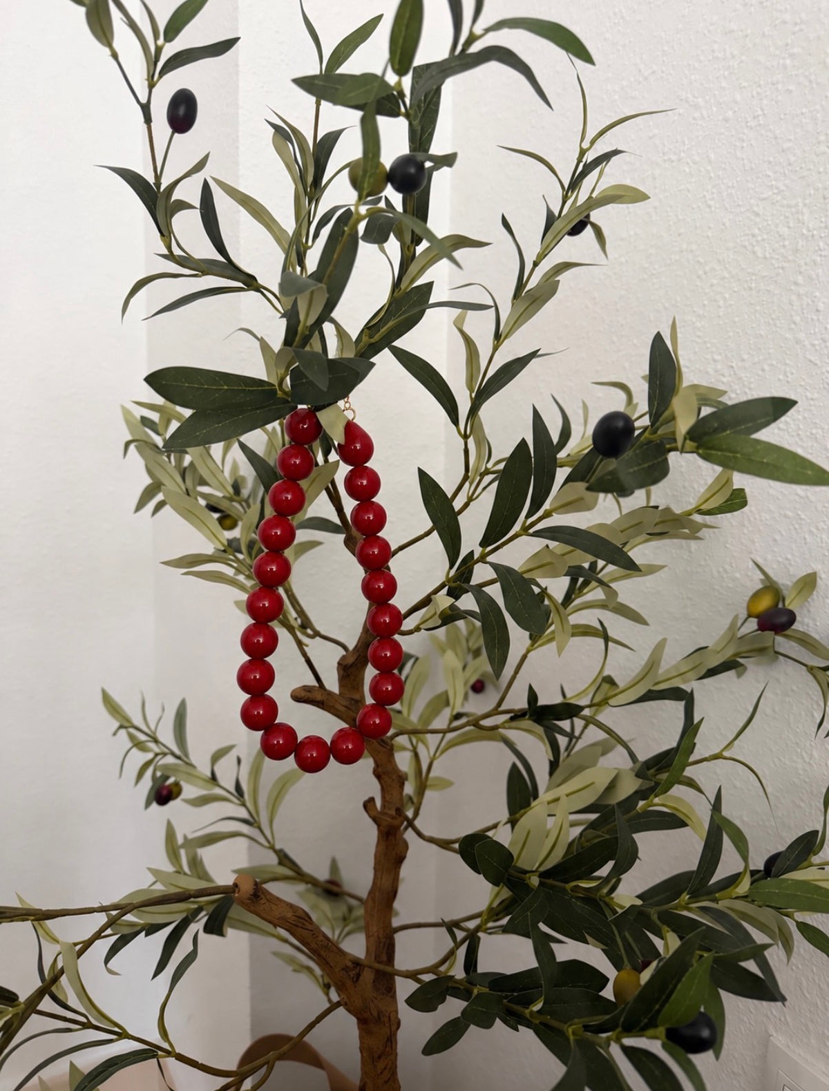 •COLGANTE OLIVA ROJO•