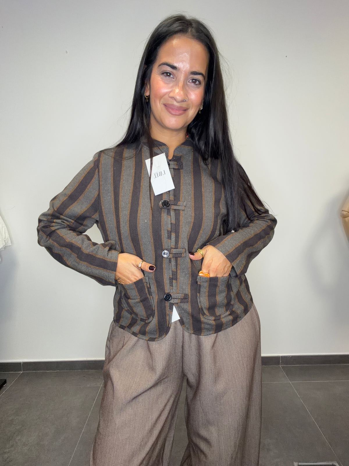•CHAQUETA NAPOLEÓN MARRÓN•