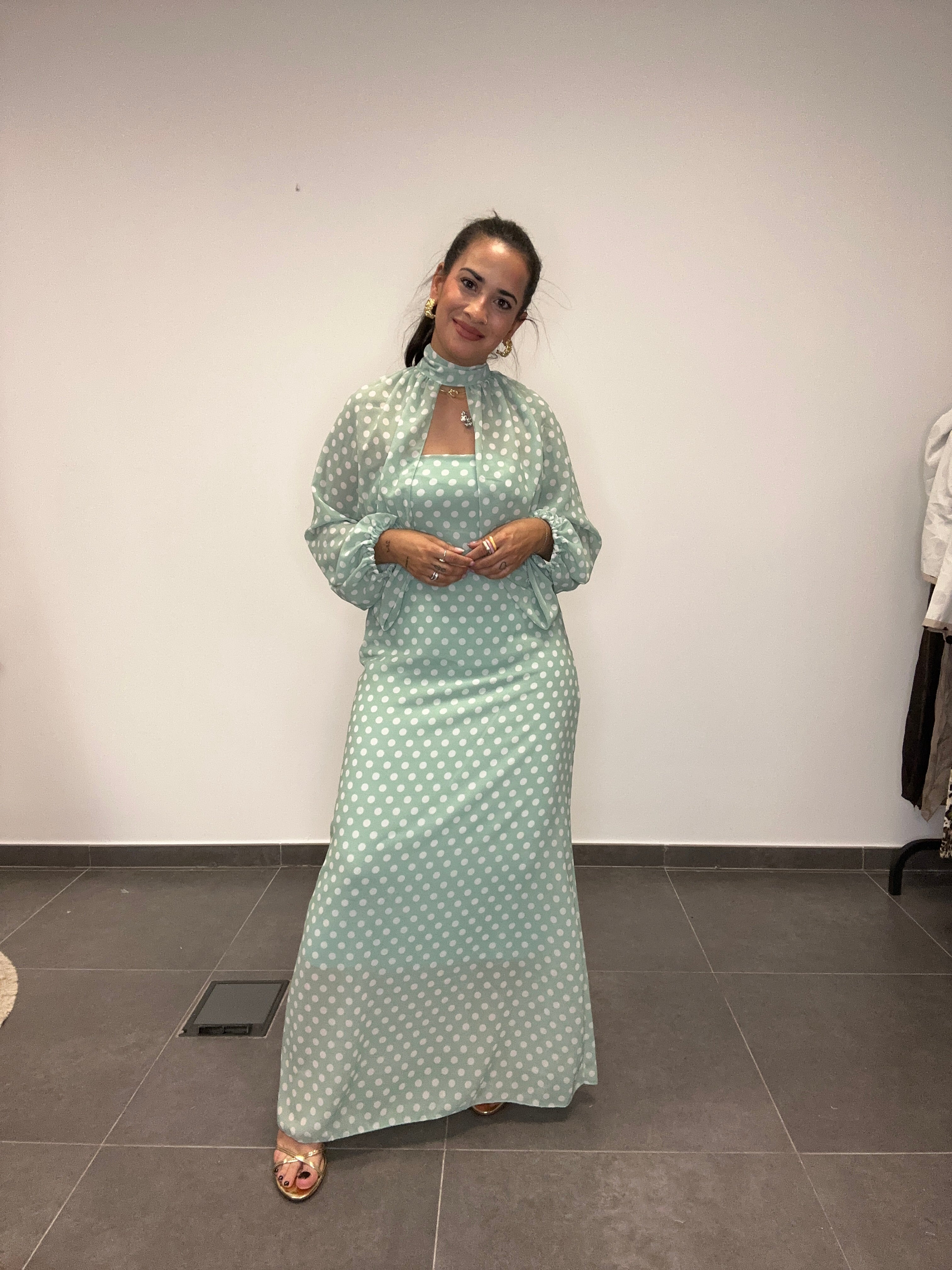 VESTIDO LUNARES AGUAMARINA.