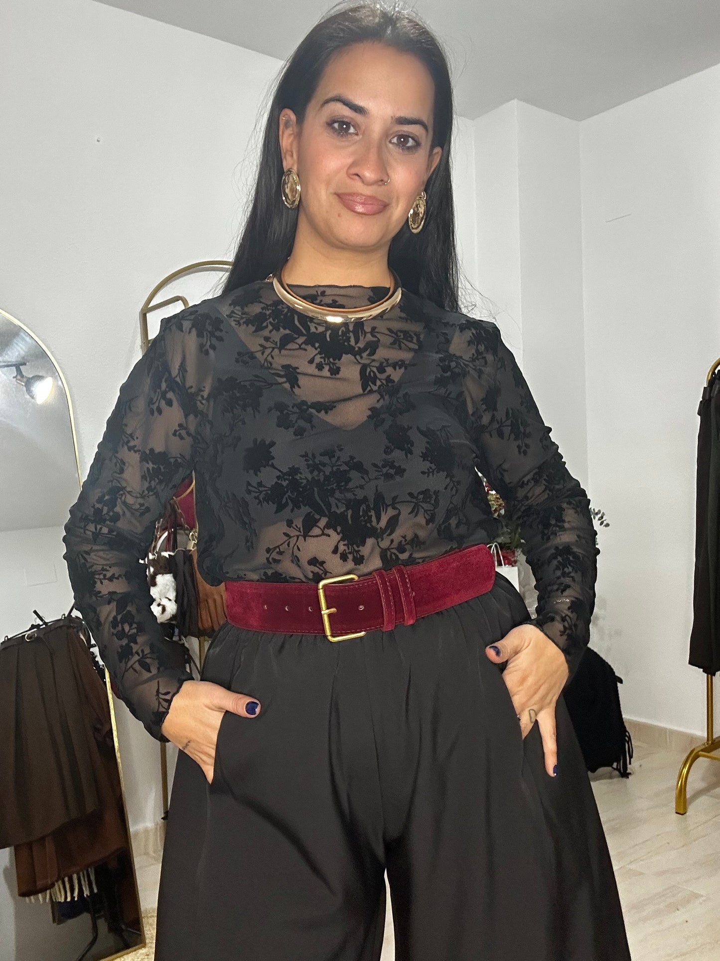 Camiseta Floral Transparente