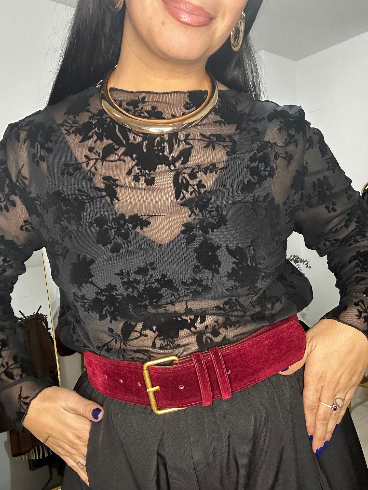 Camiseta Floral Transparente