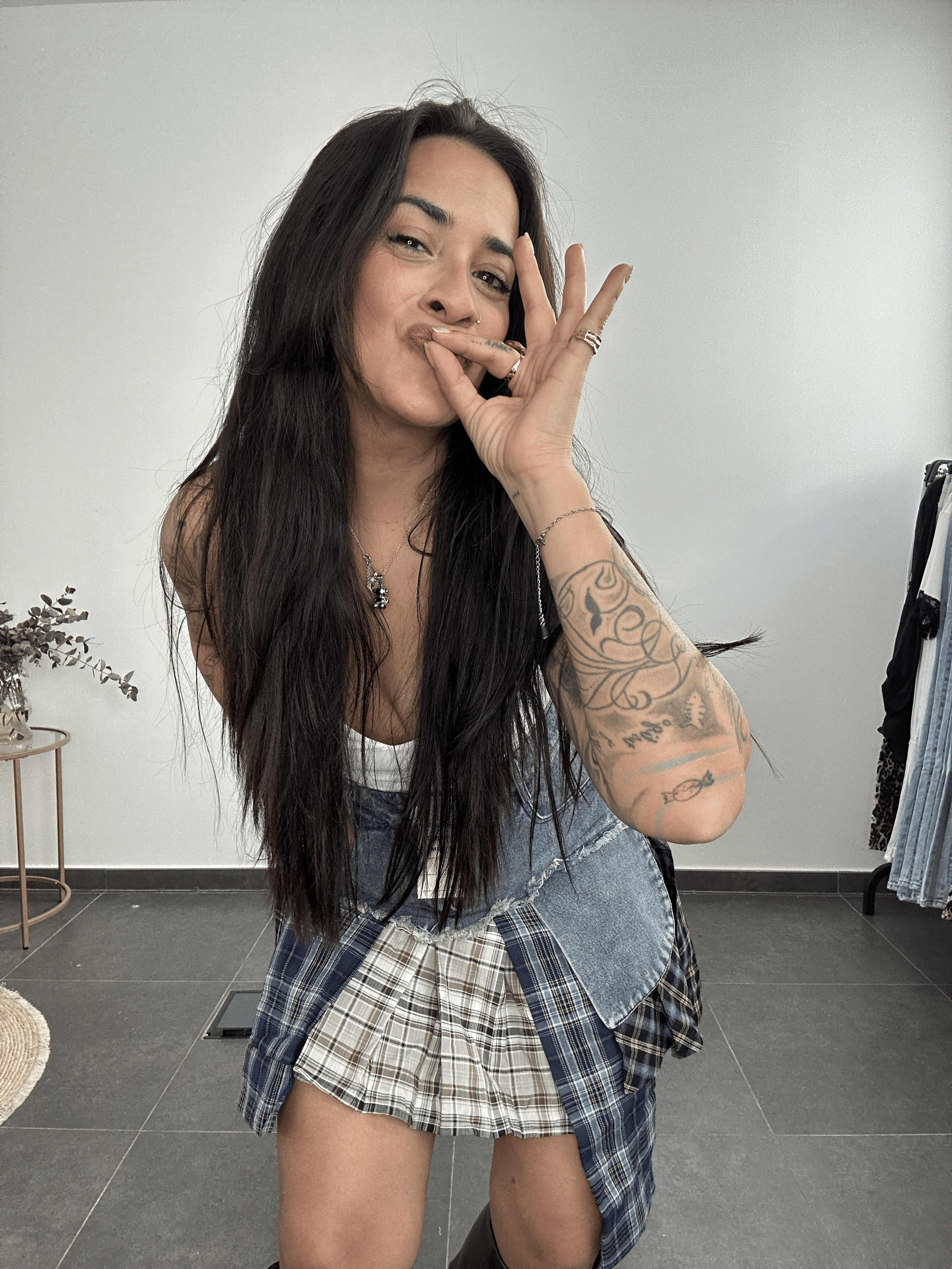 Falda vaquera cuadros