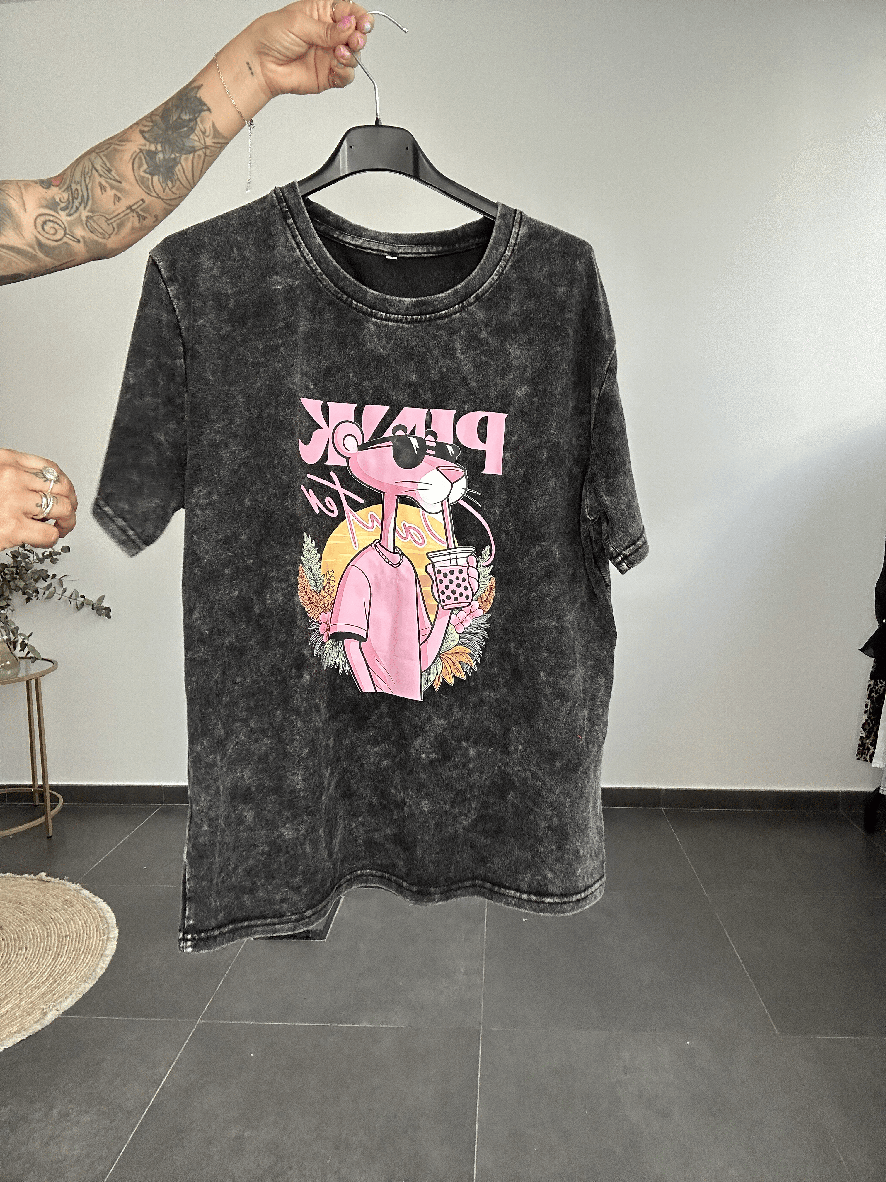 Camiseta pantera gris jaspeada